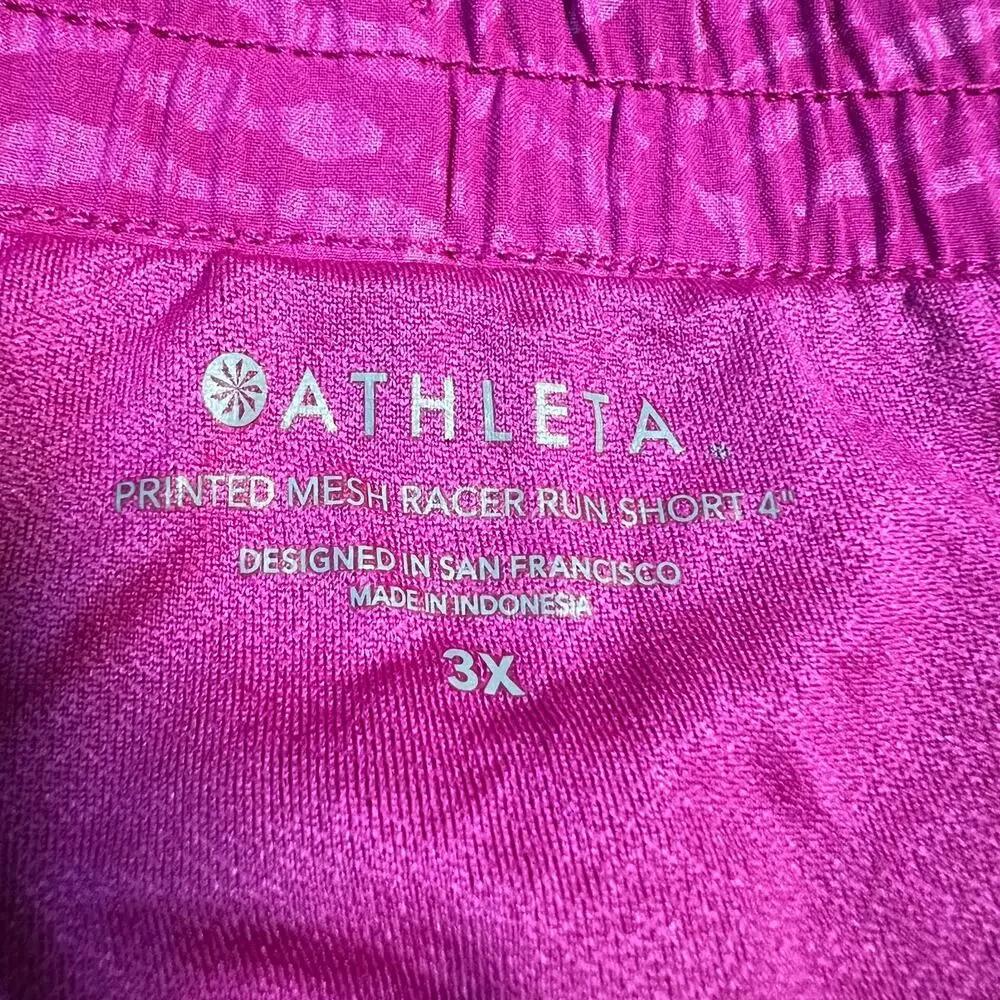 Athleta Printed Mesh Racer Run Shorts Size 3X NEW Gym Workout Exercise Active - Picture 6 of 14